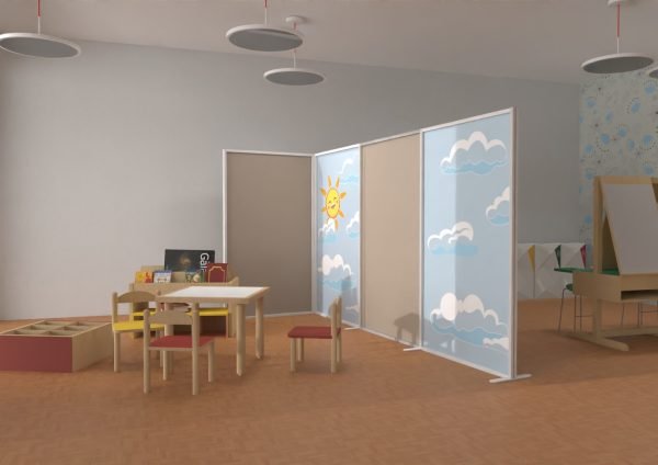 pareti mobili per aule scolastiche