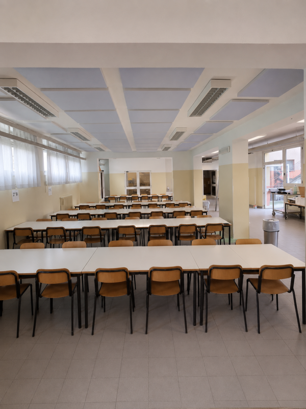 pannelli fonoassorbenti mensa scolastica